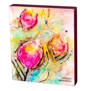 Colorful ART Wooden Block Sign Shelf Sitter Wall Decor Primitives by Kathy Gifts